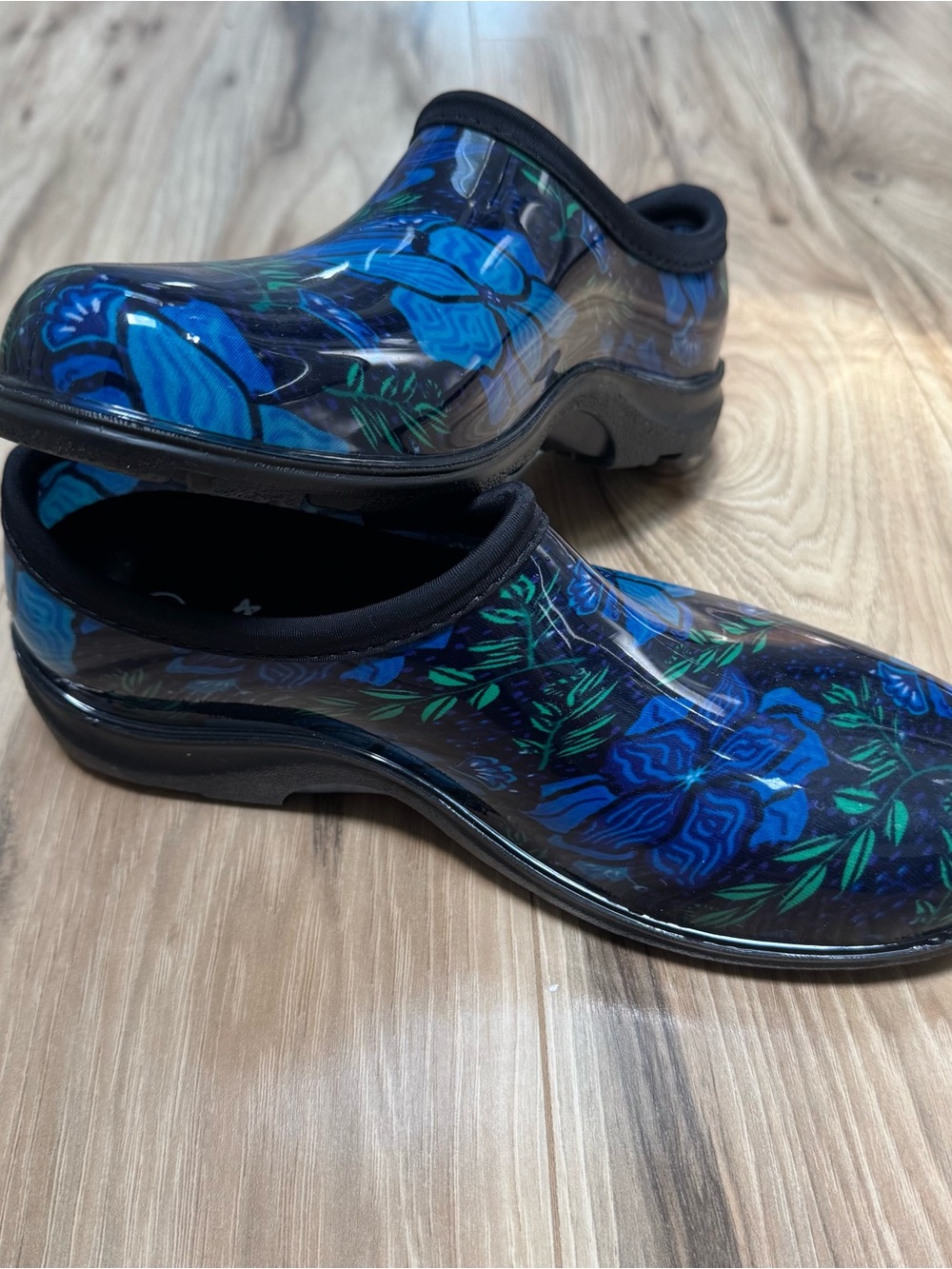 SLOGGERS Spring Surprise Blue Green Waterproof Garden ShoeClogs Women’s Size 8 - Picture 15 of 16
